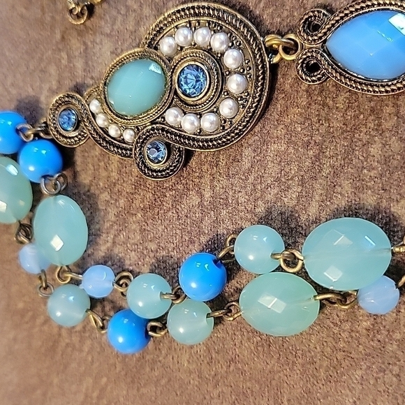 VTG JJH for Avon Acrylic Beaded Chain Sautoir Pendant Lavalier Necklace - Picture 4 of 7